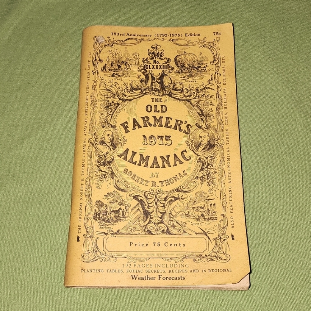 Vintage 1975 The Old Farmers Almanac Softcover Robert B. Thomas 183rd Edition